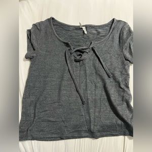 Grey crop shirt